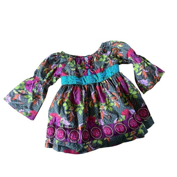 Matilda Jane cornucorpia peasant top flare sleeve colorful paint by numbers - Picture 1 of 6